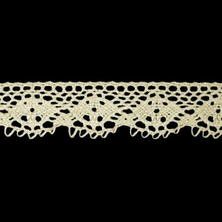 Cotton Lace Trim art.C-091/18mm, natural cotton/1 m