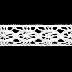 Cotton Lace Trim art.C058/16 mm white/1 m
