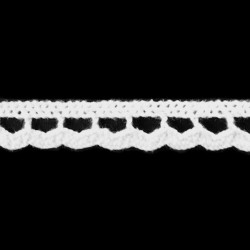 Medvilninis nėrinys 11mm art.S01 baltas/1m