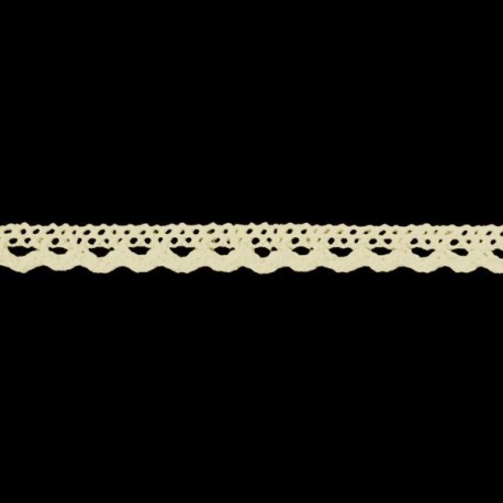 Cotton Lace Trim 8mm art.S03, natural cotton/1 m