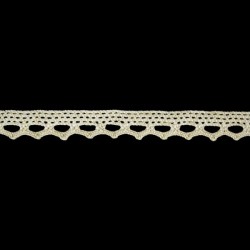 Cotton Lace Trim 9mm art.C007/natural cotton/1 m