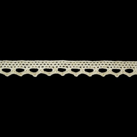 Cotton Lace Trim 9mm art.C007/natural cotton/1 m