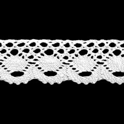 Cotton Lace Trim art.C136/32mm, white/1 m