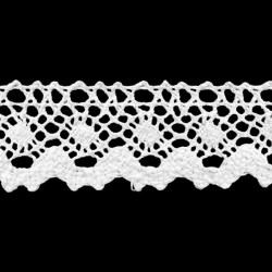 Cotton Lace trim art.S06/31mm, white/1 m