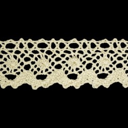 Cotton Lace Trim art.S06/31mm, natural cotton/1 m