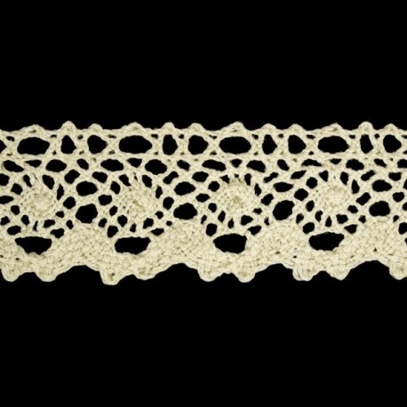 Cotton Lace Trim art.S06/31mm, natural cotton/1 m