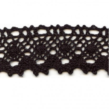 Cotton Lace Trim art.S06/31mm, black/1 m