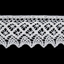 Cotton Lace Trim art.S10/55mm, white/1 m