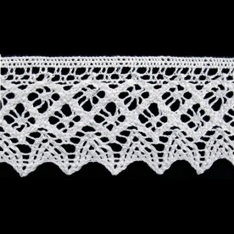 Cotton Lace Trim art.S10/55mm, white/1 m