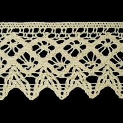 Cotton Lace Trim art.S10/55mm, natural cotton/1 m