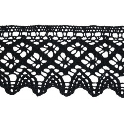 Cotton Lace Trim art.S10/55mm, black/1 m