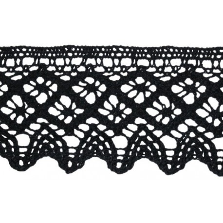 Cotton Lace Trim art.S10/55mm, black/1 m