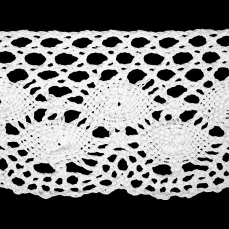Cotton Lace Trim art.C214/67mm, white/1 m