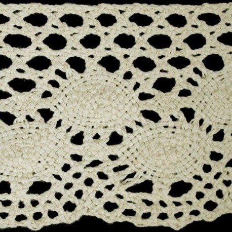 Cotton Lace Trim art.C214/67mm, natural cotton/1 m