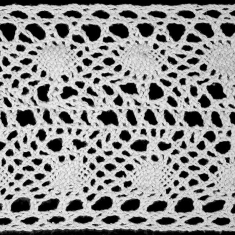Cotton Lace Trim art.C218/80mm, white/1 m