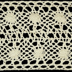 Cotton Lace Trim art.C218/80mm, natural cotton/1 m