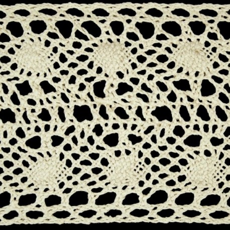 Cotton Lace Trim art.C218/80mm, natural cotton/1 m