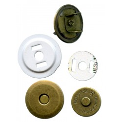 Magnetic Snap Fasteners thin 18/14 mm, old brass/1 pc.
