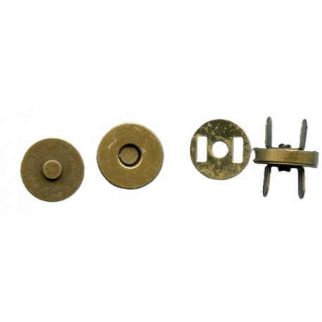 Magnetic Snap Fasteners 18 mm, old brass/1 pc.
