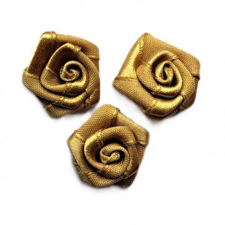Satin Rose 2 cm color - old gold/1 pc.