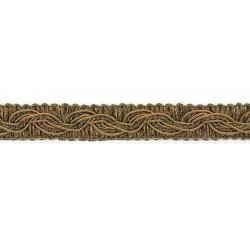 Decorative edging braid LPE-518, color PE-16/35 - bright brown/golden brown/1m