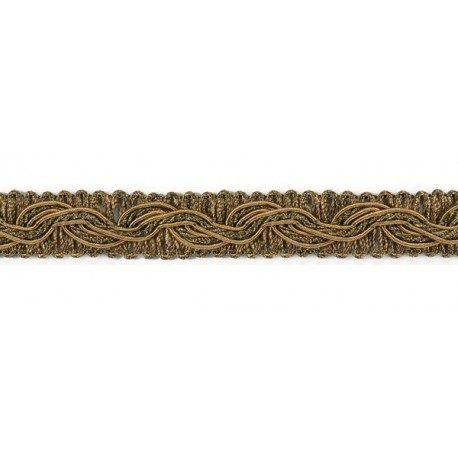 Decorative edging braid LPE-518, color PE-16/35 - bright brown/golden brown/1m