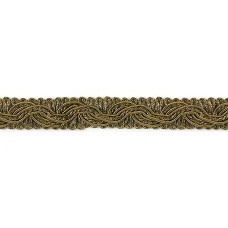 Decorative edging braid LPE-518, color PE-16/35 - olive/golden brown/1m