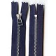 Plastic Zipper P40, 30 cm length, color T-09 - navy with silver teeth/1 pc.