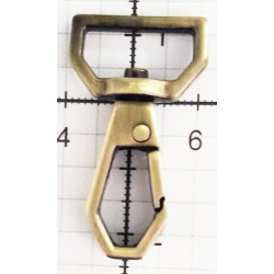 Metal Snap Hook art.763209.016.0102/16 mm, old brass/1 pc.