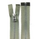 Open end plastic Zipper P40, 70 cm length, color T-31 - olive with silver teeth/1 pc.