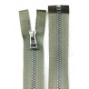 Open end plastic Zipper P40, 70 cm length, color T-31 - olive with silver teeth/1 pc.