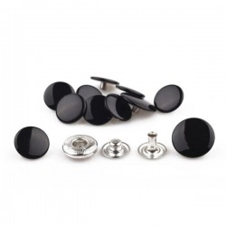 Snap Fasteners ALFA 15/12.5 mm stainless, nickel free, black/1 pc.