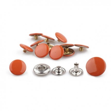 Spaudės nerūdijančios ALFA 15/12.5 mm/oranžinės/1 vnt.