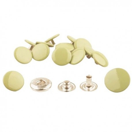 Snap Fasteners ALFA 15/12.5 mm stainless, nickel free, light moss color/1 pc.