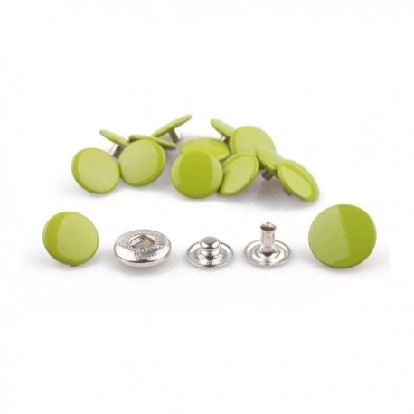 Spaudės nerūdijančios ALFA 15/12.5 mm/šviesi žalia/1 vnt.