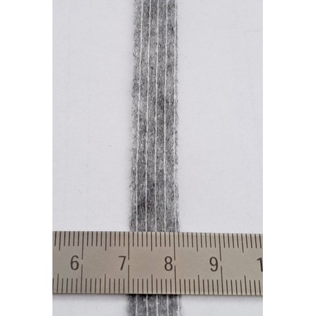 Prasiūto flizelino klijuojama sutvirtinimo juostelė, 12 mm pločio, pilka/1m