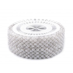 Smeigtukai 37x0.6mm baltomis perlamutrinėmis galvutėmis, 40 vnt.