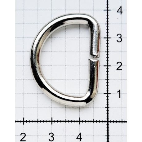 D-ring of steel wire art.25/18/4.0/nickel/1 pc.