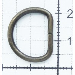 D-ring of steel wire art.12/12/2.0/old brass/1 pc.