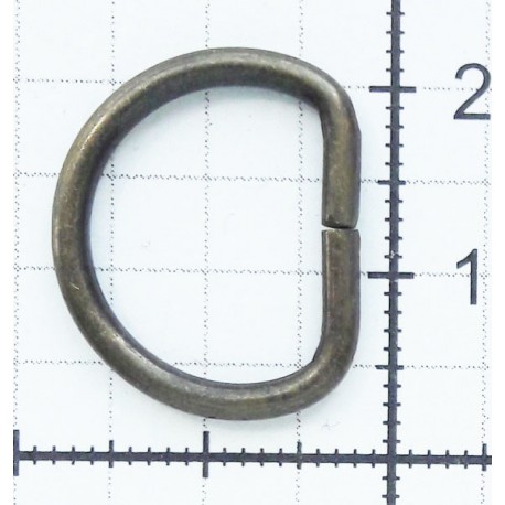 D-ring of steel wire art.12/12/2.0/old brass/1 pc.