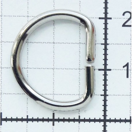 D-ring of steel wire art.12/12/2.0/nickel/1 pc.