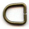 D-ring of steel wire art.P10/13/2.2/old brass/1 pc.
