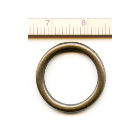 Welded Round Ring 15mm Old Brass  colorart. OZK15/20 pcs.