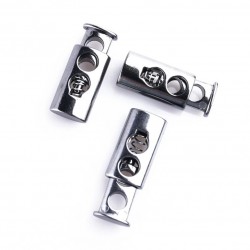 Metal cord stopper art.OM1915, 2 holes Ø 5mm black nickel/1 pc.