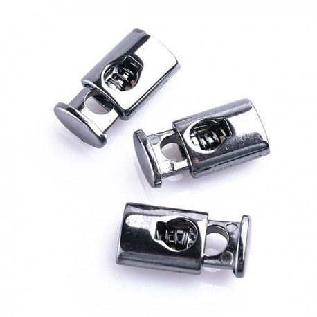 Metal cord stopper art.OM1912, 1 hole Ø 4mm black nickel/1 pc.