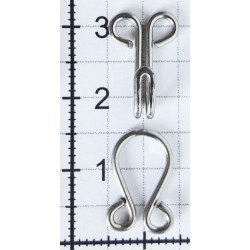 Hook and Eyes No.1, 15+14 mm, nickel/1 pc.