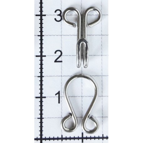 Hook and Eyes No.1, 15+14 mm, nickel/1 pc.