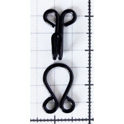 Hook and Eyes Size 1, 15+14mm,  black/1 pc.