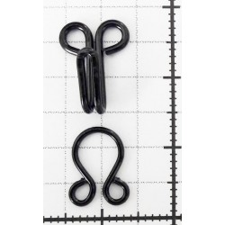 Hooks and Eyes Size 3, 13+12mm, black/1 pc.