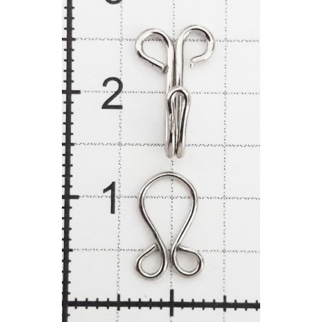 Hooks and Eyes Size 4, 123+10mm, nickel/1 pc.